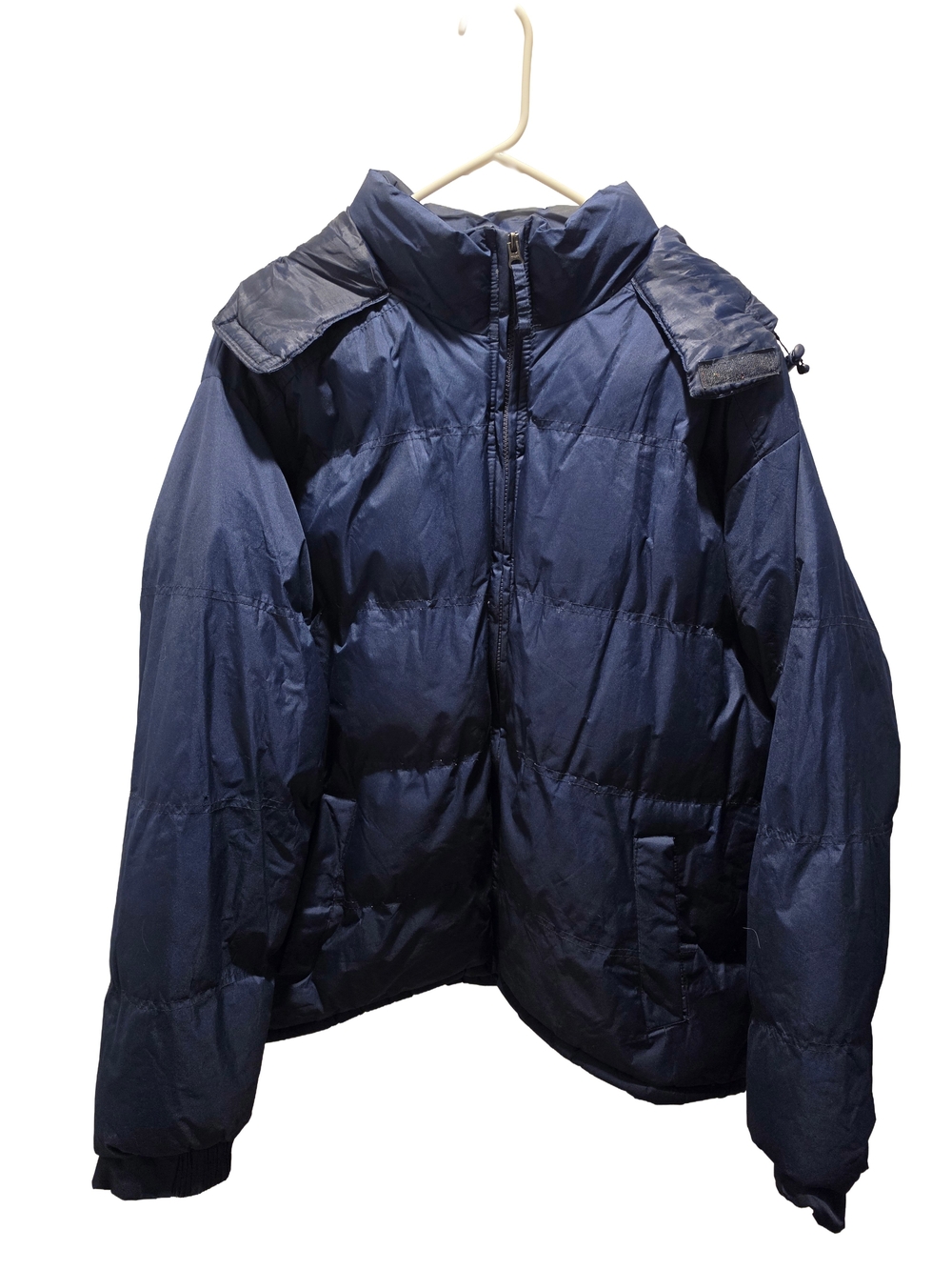 Mountain Club Men's XL Blue Hooded Puffer Jacket Full Zip Insulated Winter Coat